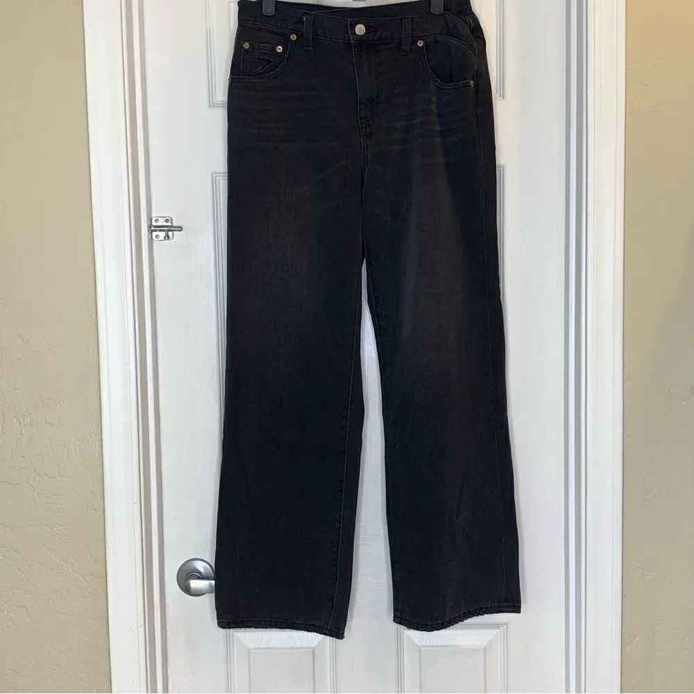 Pistola wide leg asymmetrical waist jeans Black Size 27
